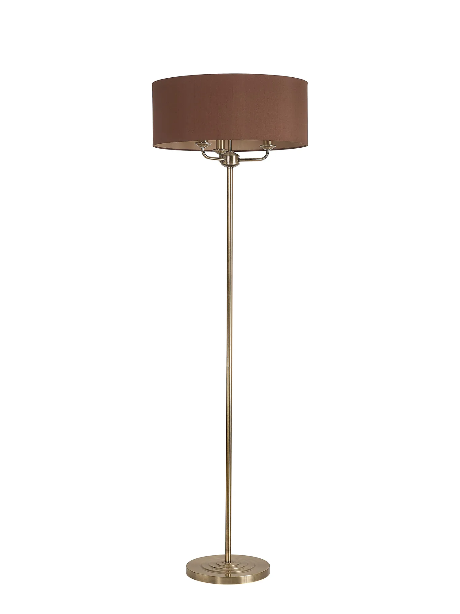 Banyan 45cm 3 Light Floor Lamp Antique Brass; Raw Cocoa DK0917  Deco Banyan AB RC